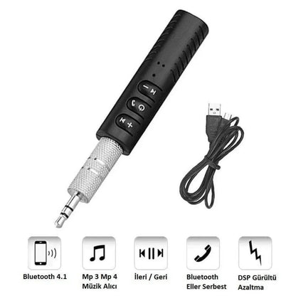 Car araç bluetooth aux 3,5mm kiti android ios uyumlu
