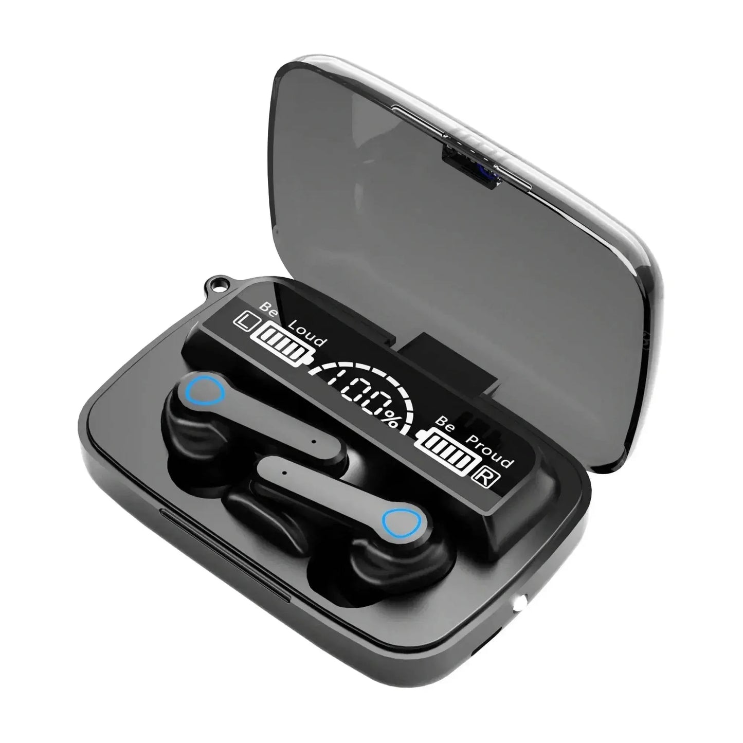 M19 mikrofonlu led göstergeli dokunmatik fenerli kulak içi powerbank özellikli bluetooth kulaklık - B1O