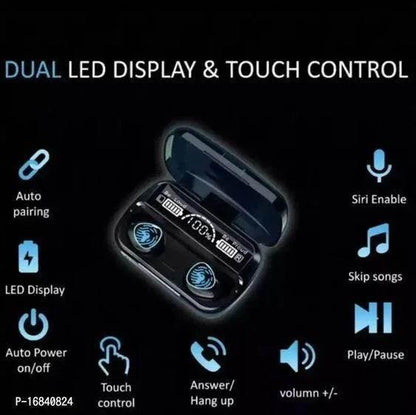 M10 led göstergeli su geçirmez kulak içi dokunmatik bluetooth kulaklık
