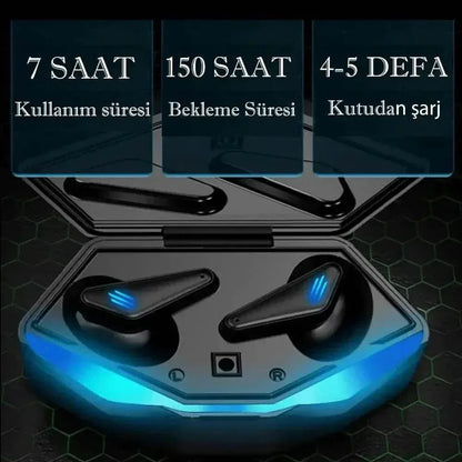 K55 kulak içi oyuncu led ışıklı mikrofonlu dokunmatik 5,0v gecikmesiz bluetooth kulaklık