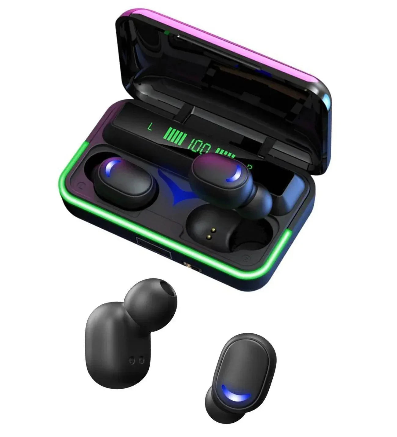 E10 mipods rgb ışıklı kulak içi led göstergeli 1000 mah powerbank özellikli bluetooth kulaklık