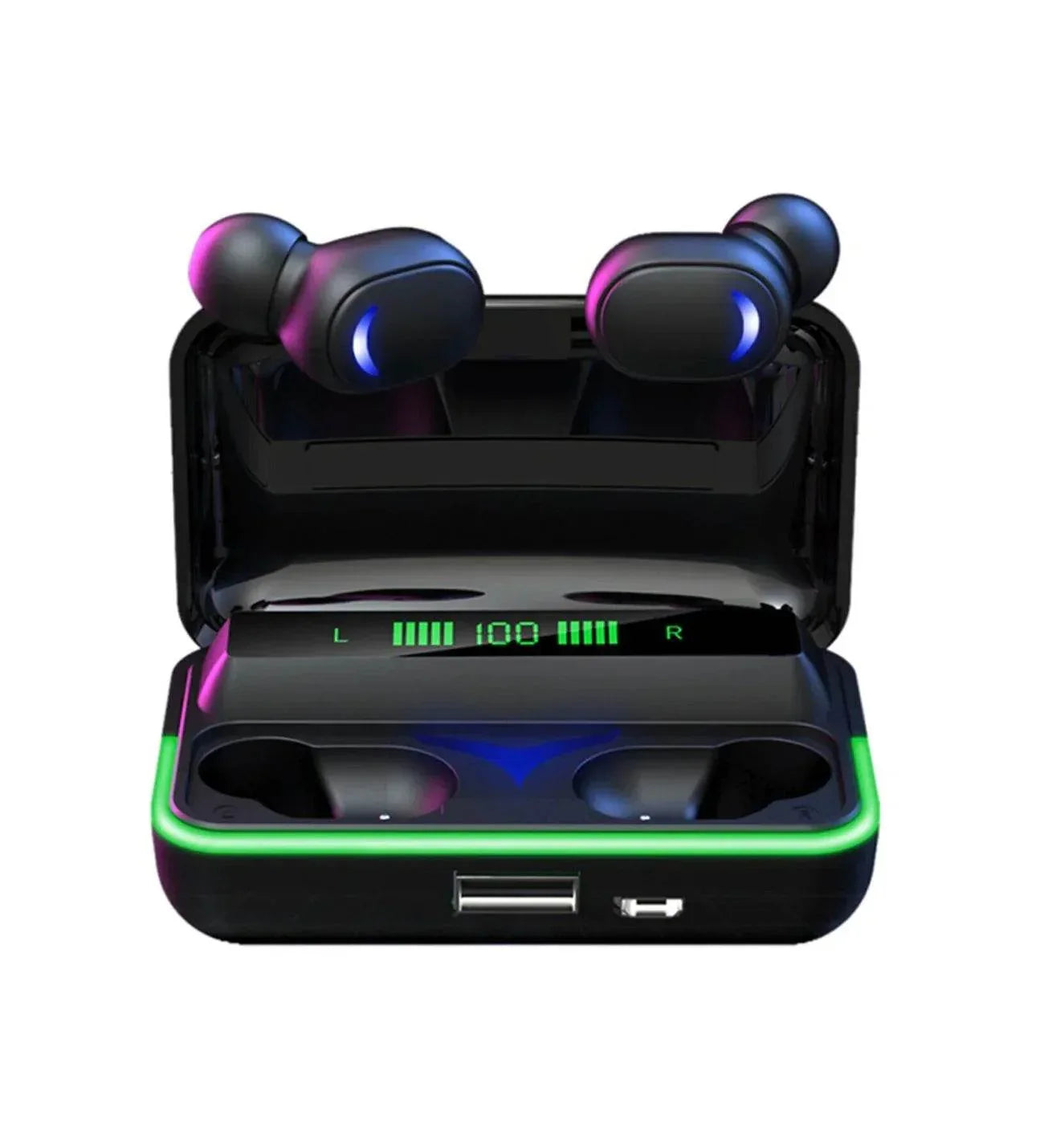 E10 mipods rgb ışıklı kulak içi led göstergeli 1000 mah powerbank özellikli bluetooth kulaklık - B1V