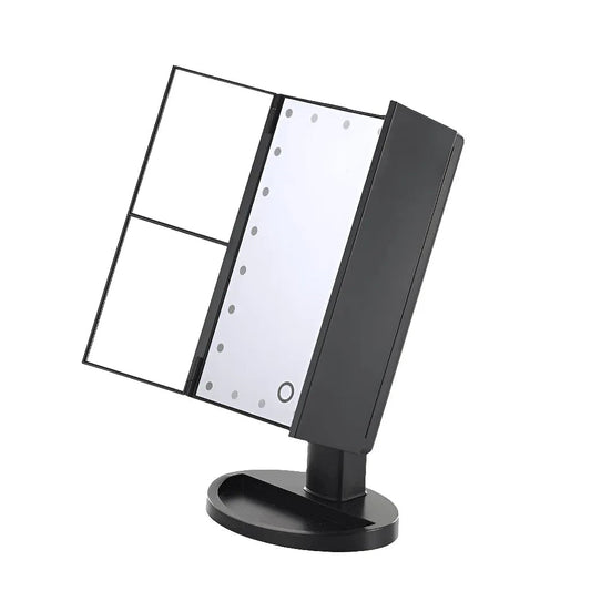 21 led ayaarlanabilir ışıklı masa üstü makyaj aynası 1x 2x 3x büyüteçli dokunmatik ekran - G3U