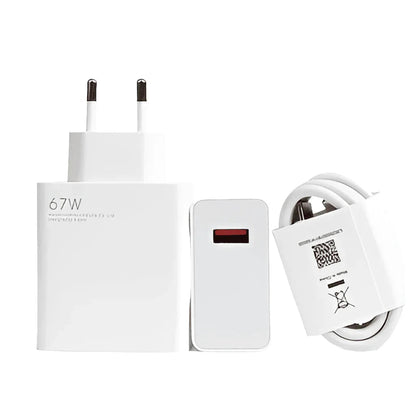 Xaomi 67w saniyeli turbo destekli usb çıkışlı başlık ve usb typec şarj seti - S2R