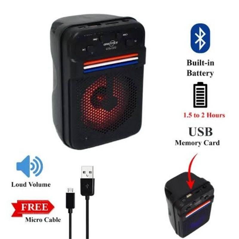 Gts-1372 led ışıklı usb ve hafıza kartı destekli bluetooth hoparlör