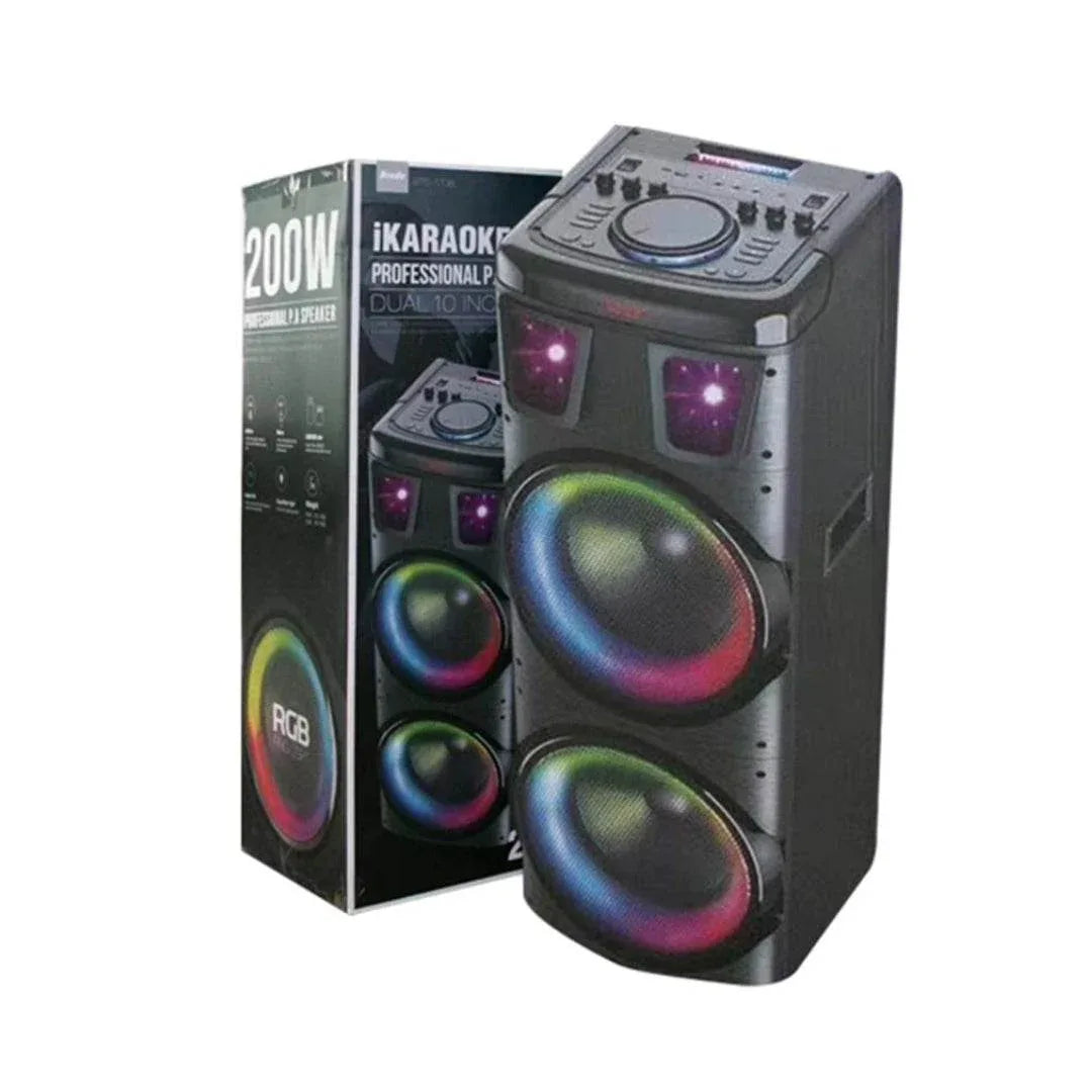 Bts-1708 kablosuz bluetooth hoparlör | 200w güç, çift hoparlör & mikrofon, rgb ışıklı, 3600mah batarya, tws destekli, usb/tf/fm - H2U