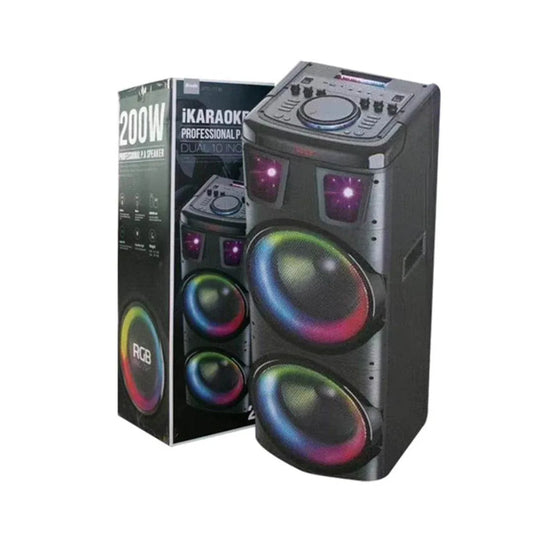 Bts-1708 kablosuz bluetooth hoparlör | 200w güç, çift hoparlör & mikrofon, rgb ışıklı, 3600mah batarya, tws destekli, usb/tf/fm - H2U