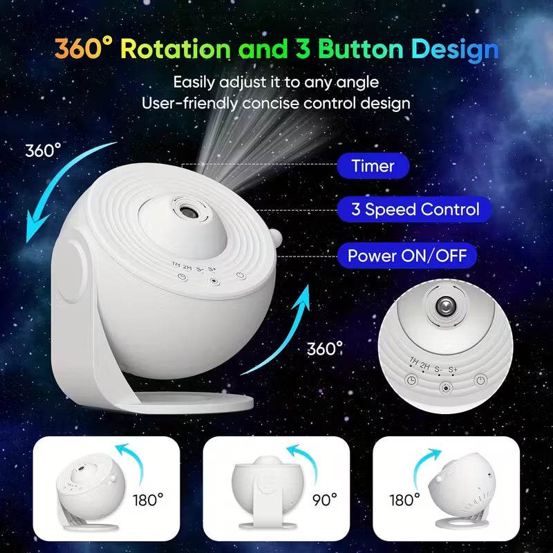 Yıldızlı Gökyüzü Galaksi Projektörü, Film Şeridi Filmi ile LED Işık Gösterisi, 360° Dönüş, 3 Düğmeli Kontrol, USB Güç Kaynaklı, Ev ve Parti Kullanımı, Yatak Odası, Oyun Odası, Tavan Dekorasyonu için