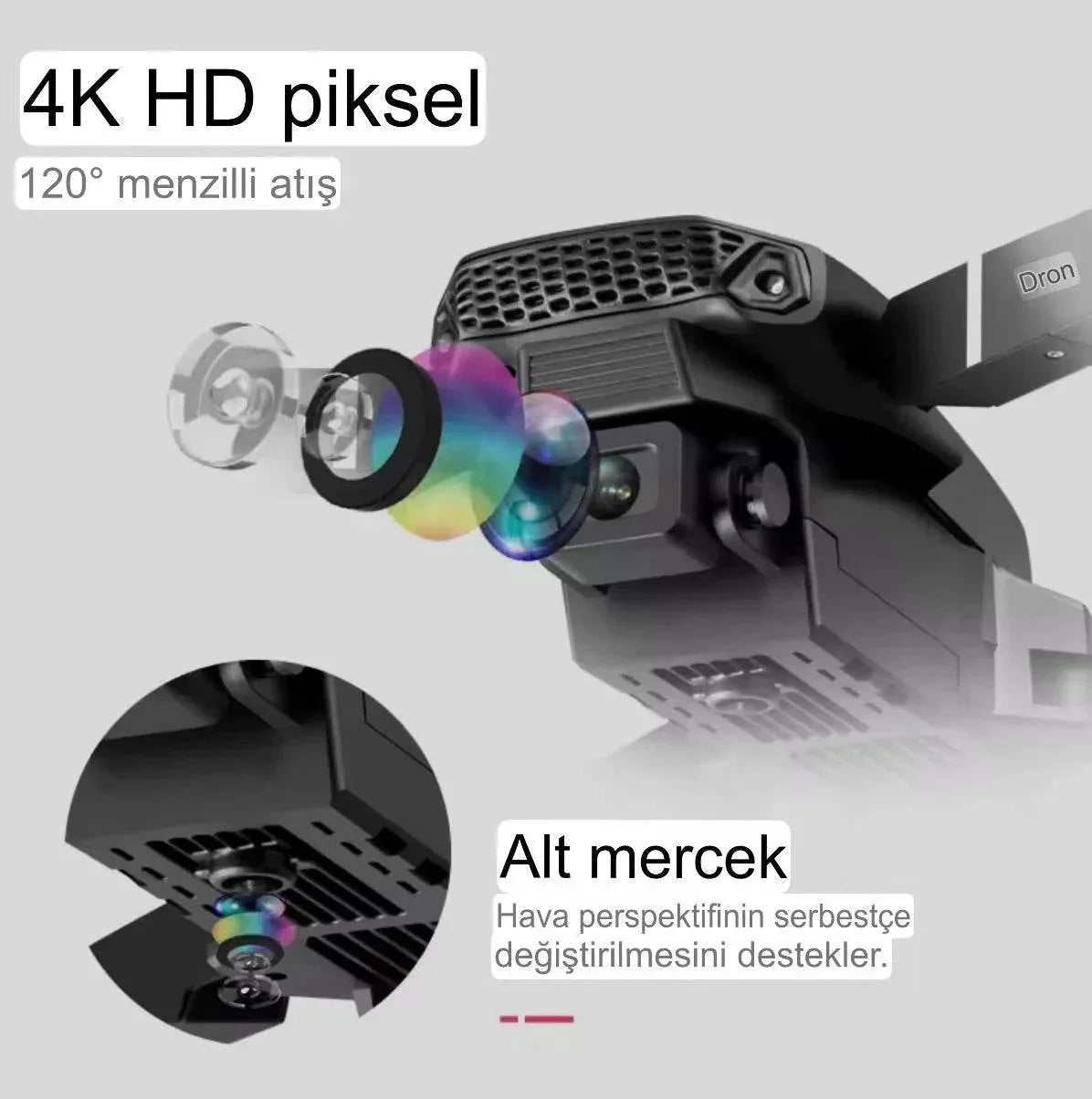 E88 4k Hd Çift Kameralı App Kontrol Wifi Katlanabilir akıllı Drone
