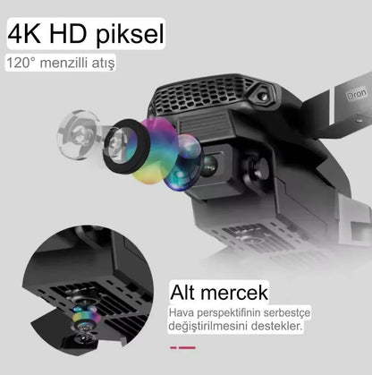 E88 4k Hd Çift Kameralı App Kontrol Wifi Katlanabilir akıllı Drone