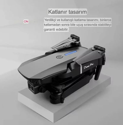 E88 4k Hd Çift Kameralı App Kontrol Wifi Katlanabilir akıllı Drone