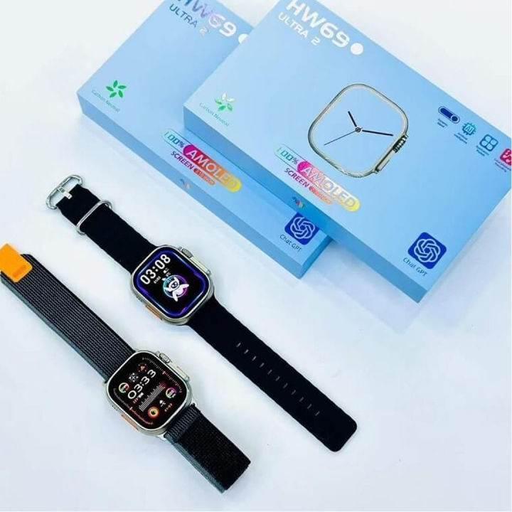 Hw69 ulta2 49mm 2,1 inç amoled ekranlı ios android uyumlu akıllı saat