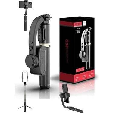 Q08 3‑in‑1 gimbal selfie sopa | bluetooth’lu 360° döner tripodlu telefon sabitleyici