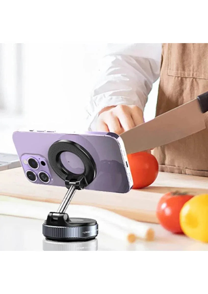 H520 vantuz emişli magnetik magsafeli telefon tutucu 360 derece döner ayarlanabilir açılı araç içi telefon tutucu
