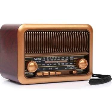 Nns ns-3315bt nostaljik tws tf/am/fm/radyo/usb destekli 18650 mah bluetooth hoparlör