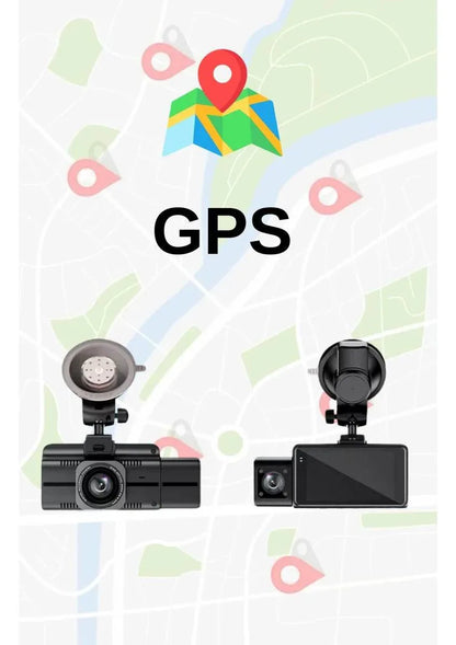 F6 4K 1080P Monitörlü Gece Görüşlü 3 Kanal WİFİ/GPS li döngü kayıtlı Araç Iç Dış Kamera - G6T