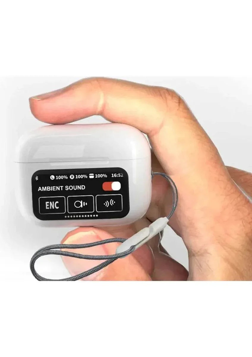 Ekranlı Air 3,nesil ANC ENC modlu mikrofonlu dokunmatik kulak içi bluetooth kulaklık t12