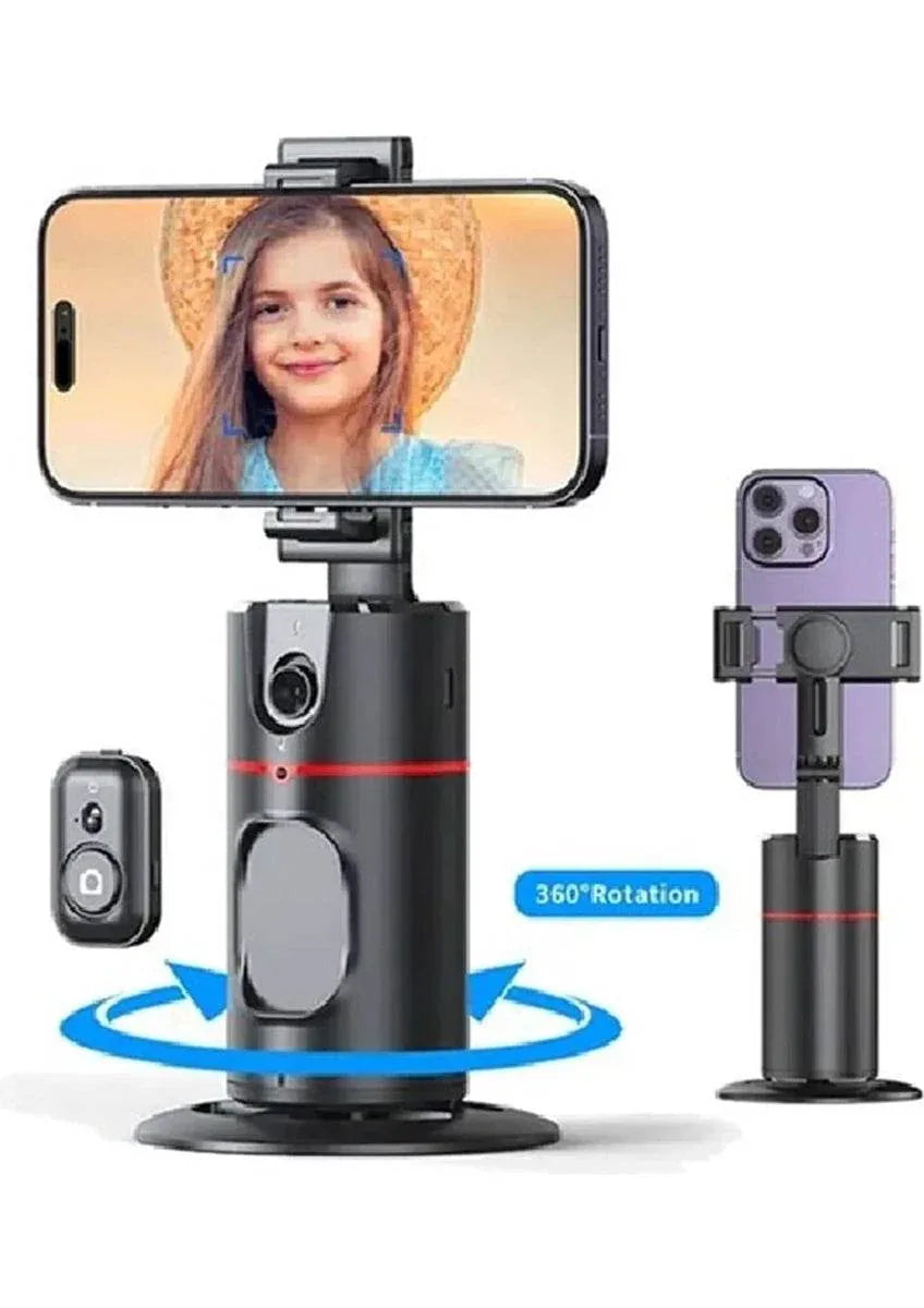 P02 360° akıllı gimbal sabitleyici | aı yüz takipli, kumandalı, kameralı, masaüstü tripod standlı, otomatik döner
