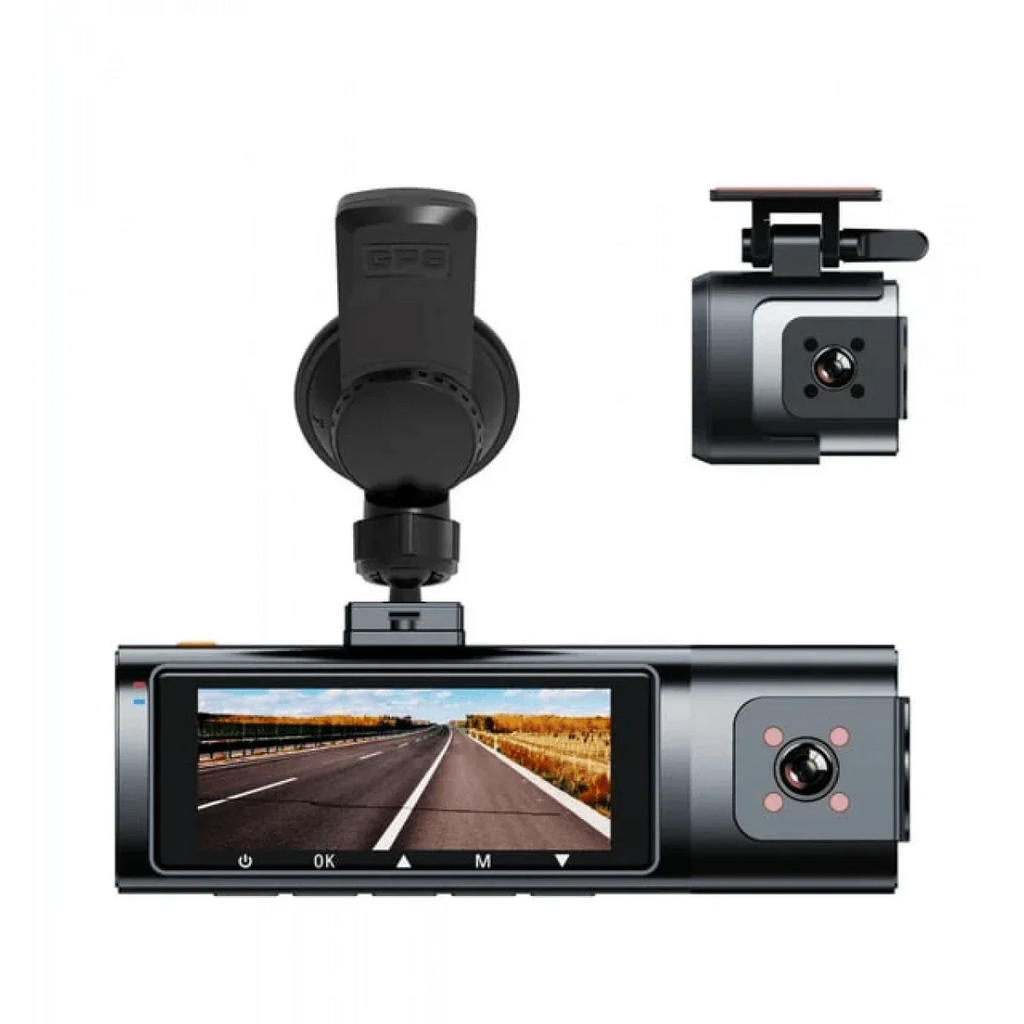 K17 ARAÇ İÇİ kamera EKRANLI 4K UHD ÖN-ARKA-İÇ KAMERA Gece Görüş, Çift Lens Dashcam Kayıt - G6R