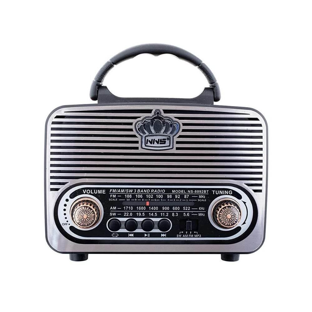 Nns ns-8092BT nostajli radyo retro wirless bluetooth hoparlör tws usb/tf destekli şarj edilebilir 18650 mah hoparlör - H3L
