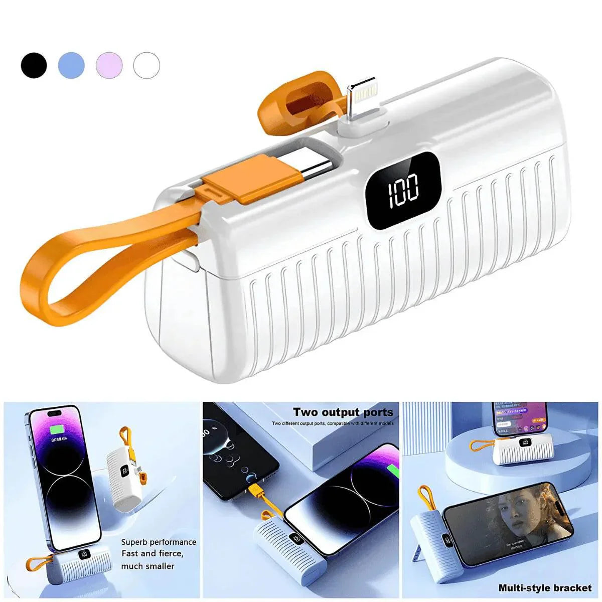 5,000 mah mini led göstergeli typec ve lightning powerbank