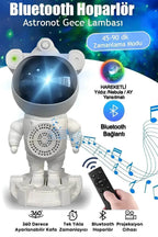 Astronot bluetooth hoparlör | gökyüzü ışık yansıtmalı, kumandalı, 360° döner gece lambası