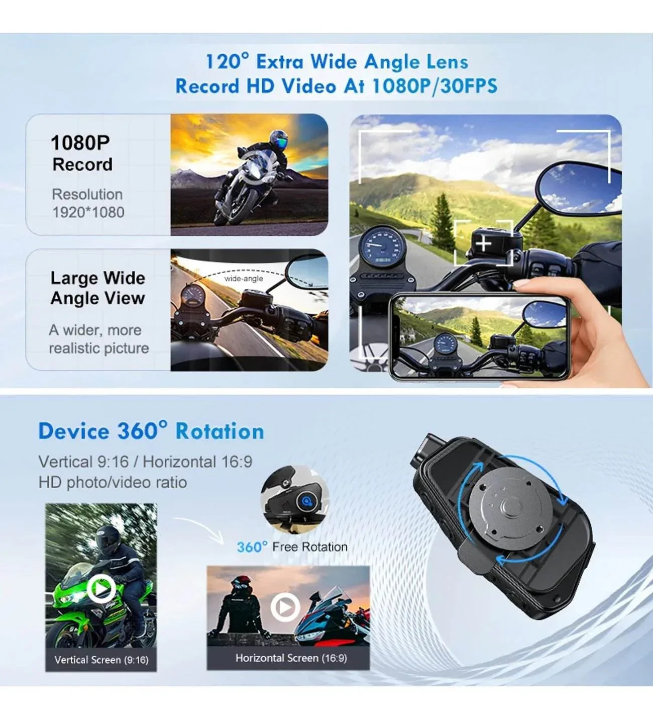 Q28 1080P kameralı Intercom +32GB SD Kartlı Bluetooth Motorsiklet Kask Kulaklığı İnterkom su geçirmez - G6O