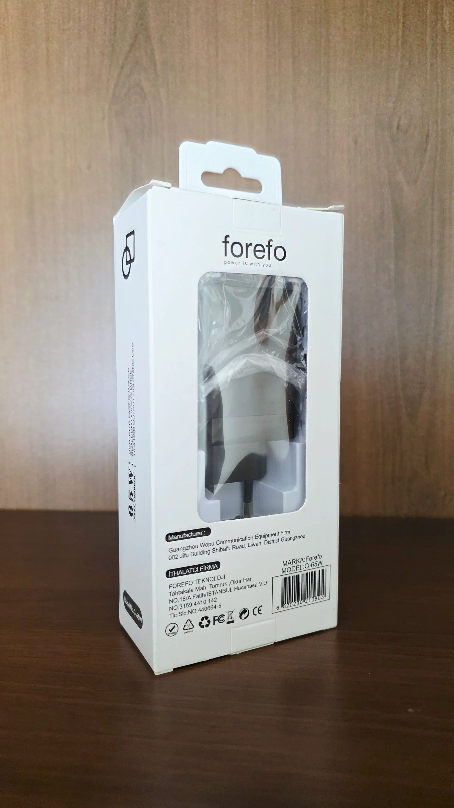 65W Uzayabilir Kablolu Super Fast Charger Çift Girişli Hızlı Şarj Cihazı - Güvenli ve Anti-Statik Koruma Adaptörü