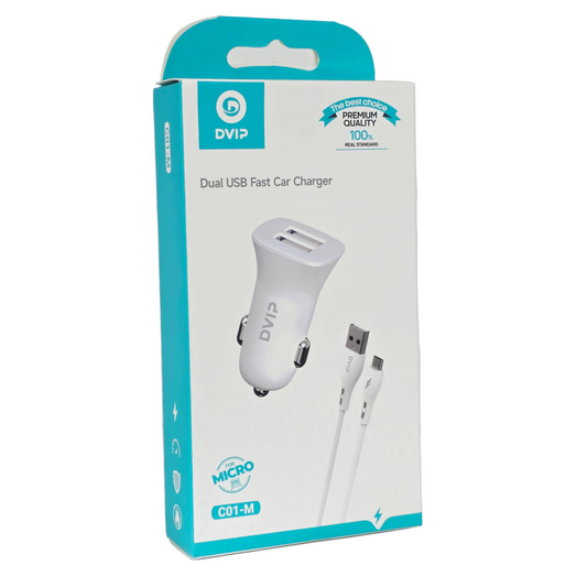 Çift USB girişli 1m kablolu araç şarj başlık seti