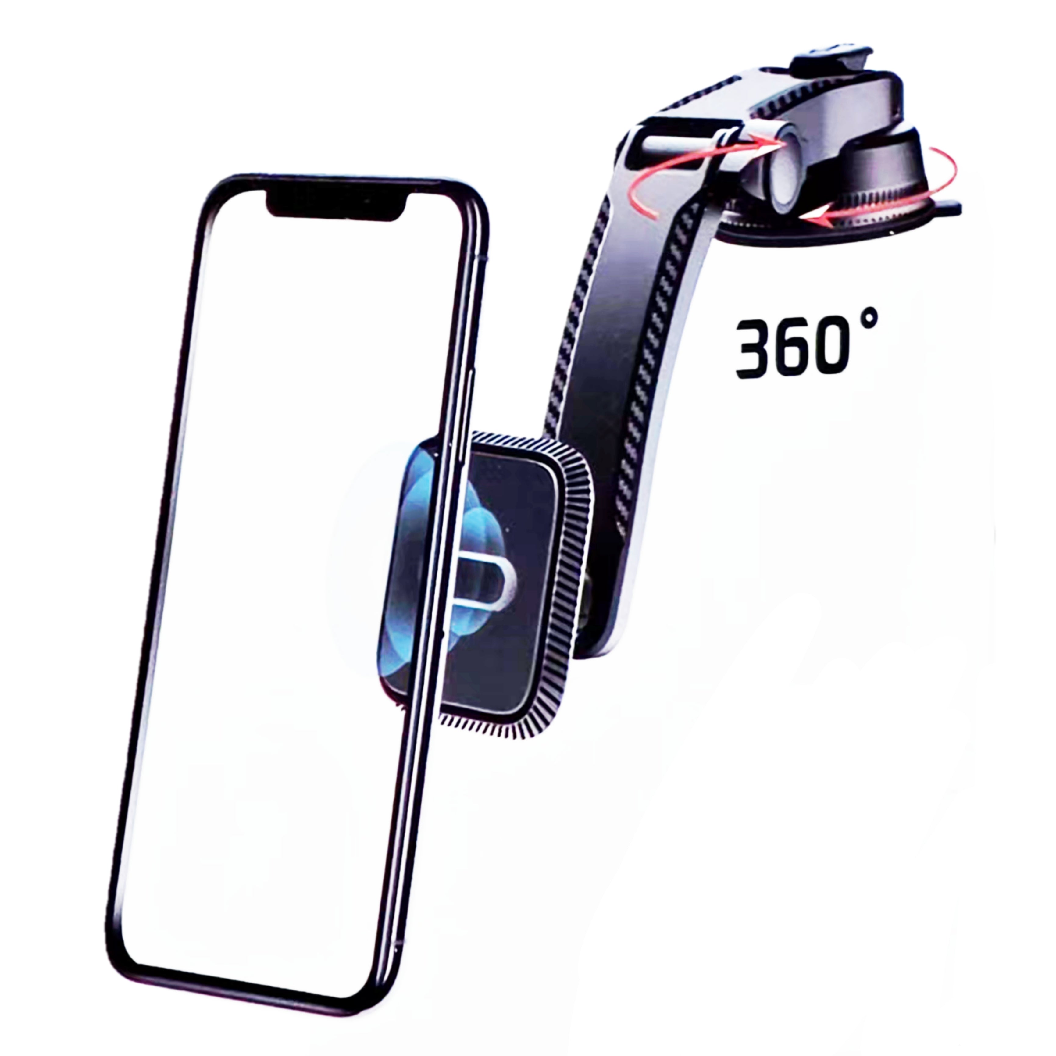 Torpidoya koyulan mıknatıslı 360 derece ayarlanabilir araç içi telefon tutucu