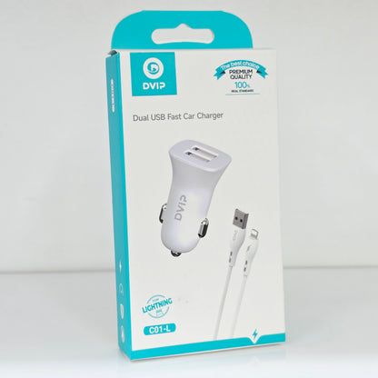 Çift USB girişli 1m kablolu araç şarj başlık seti