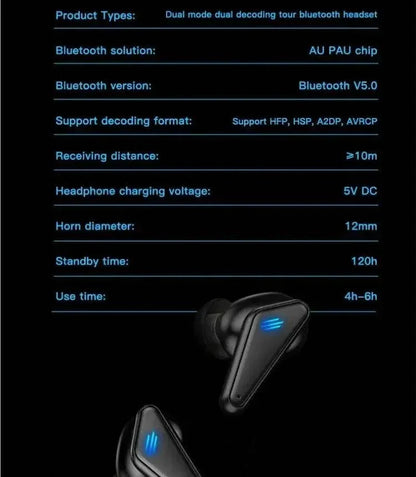 K55 kulak içi oyuncu led ışıklı mikrofonlu dokunmatik 5,0v gecikmesiz bluetooth kulaklık