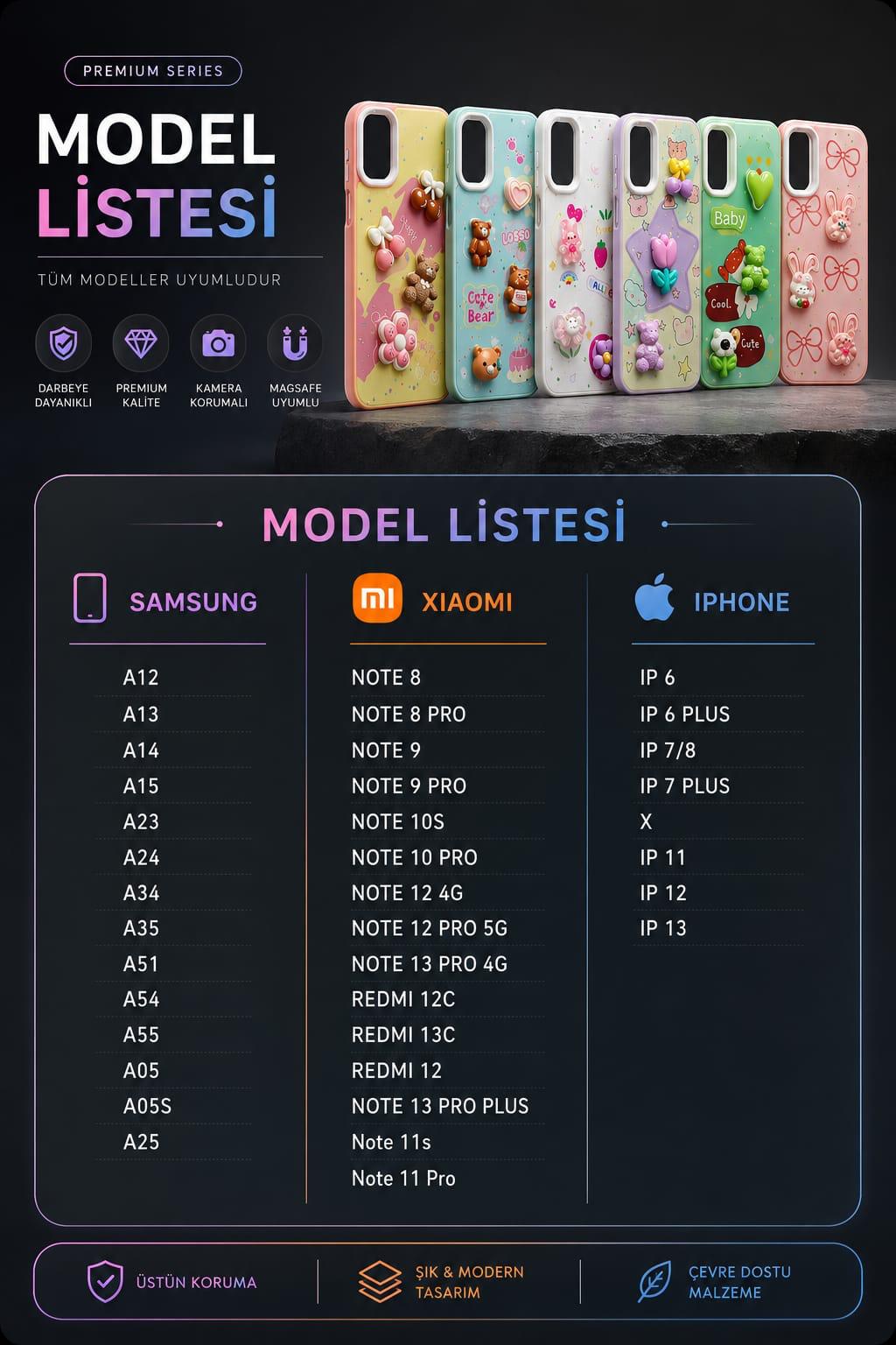 Telefon Kılıf çeşitleri (WhatsApp dan güncel liste isteyin)
