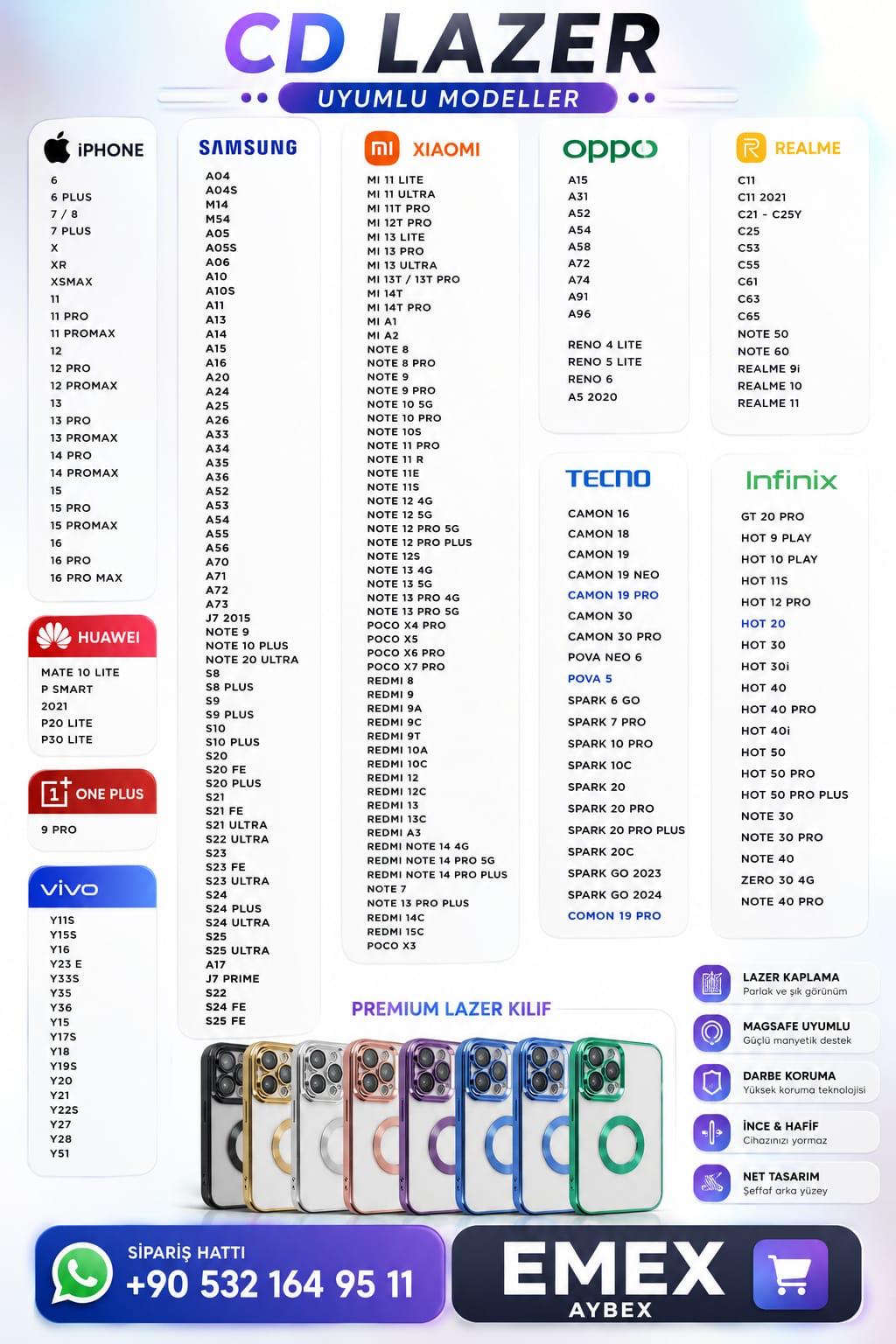 Telefon Kılıf çeşitleri (WhatsApp dan güncel liste isteyin)