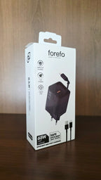 65W Uzayabilir Kablolu Super Fast Charger Çift Girişli Hızlı Şarj Cihazı - Güvenli ve Anti-Statik Koruma Adaptörü