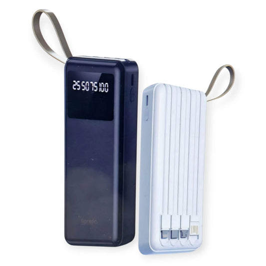 Forefo 20,000 mah powerbank | dahili type-c & lightning kablo | 22,5w hızlı şarj | led göstergeli | çift usb + type-c girişli taşınabilir şarj cihazı - P1H