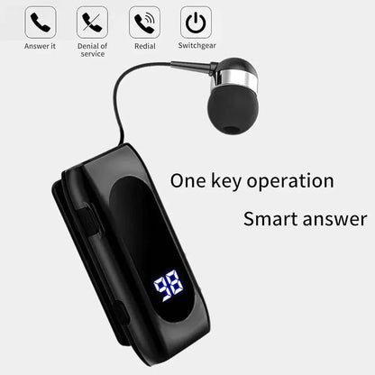 Makaralı tek kulaklık mikrofonlu led göstergeli 20saat konuşma süreli stereo bluetooth kulaklık