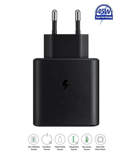 45W TypeC çıkışlı süper fast destekli şarj başlık