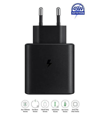 45W TypeC çıkışlı süper fast destekli şarj başlık