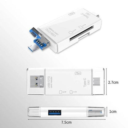 Usb/otg hub type-c - pc ve akıllı telefon uyumlu, çok fonksiyonlu kart okuyucu adaptör yd-40