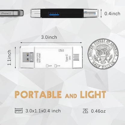 Usb/otg hub type-c - pc ve akıllı telefon uyumlu, çok fonksiyonlu kart okuyucu adaptör yd-40
