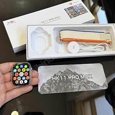Hk11 pro max amoled ekranlı 45mm çift kordonlu ios android uyumlu akıllı saat